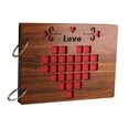 thumbnail image 4 of TEHAUX Stylish Light Brown Wooden Scrapbook Album for Wedding and Memory Photos, 4 of 6