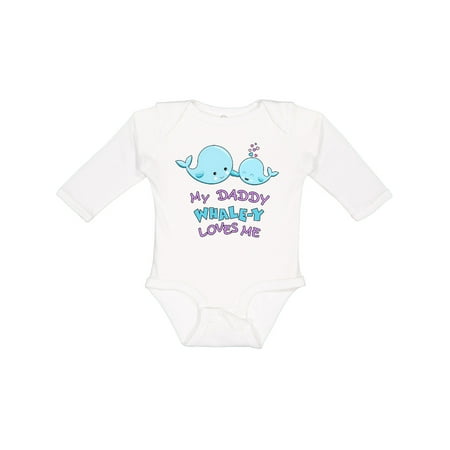 

Inktastic My Daddy Whale-y Loves Me Boys or Girls Long Sleeve Baby Bodysuit