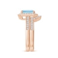 thumbnail image 3 of ANGARA Natural Emerald Cut 1.35 ct Aquamarine with Diamond Ring in 14K Rose Gold for Women (Size-8x6mm) | March Birthstone, Anniversary, Jewelry Gift for Women | Natural Aquamarine Ring, 3 of 8