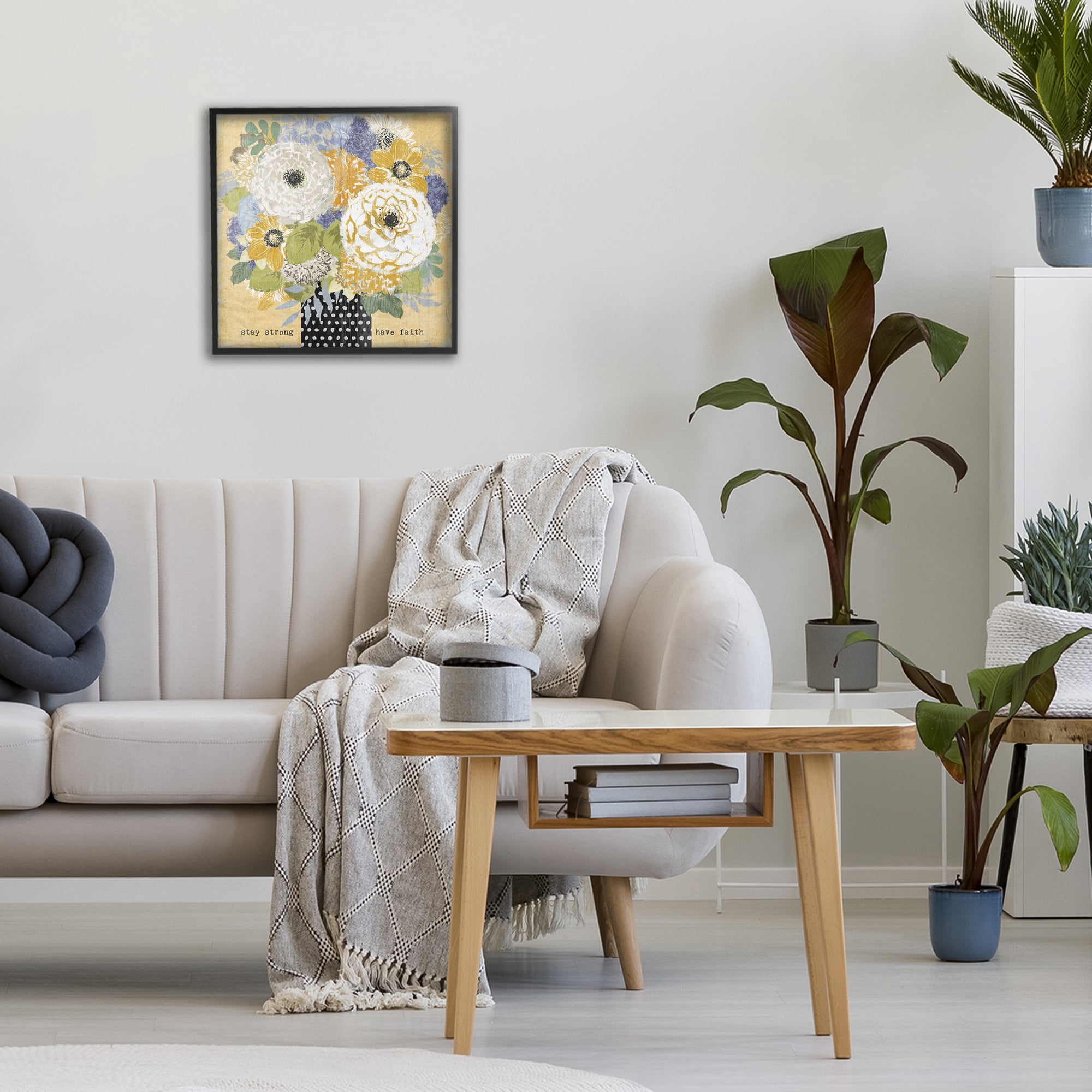 Stupell Industries Stay Strong Have Faith Black Framed Giclee Art, design by Suzanne Nicoll