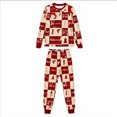 thumbnail image 3 of Shadoumai Family Christmas Pajamas Matching Sets Xmas PJs Holiday Family Sets Sleepwear Pjs Cute Santa Graphic Print Pj Outfits Long Sleeve Tops and Plaid Pant Sets, 3 of 8