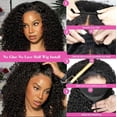 thumbnail image 4 of Half Wig Human Hair Glueless Wigs Upgrade 3 IN 1 Half Wig With Drawstring Seamless Clip Ins Flip Over Burmese Curly Human Hair No Glue No Lace For Women 200% Density ( Color, 30inch), 4 of 6