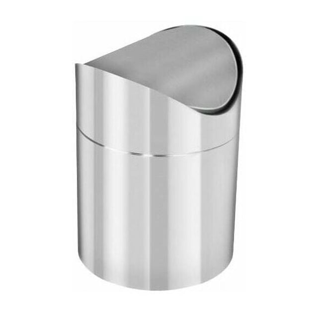 Papelera de acero inoxidable para encimera, tamaño compacto, fácil de limpiar, multiusos, elegante acabado satinado, tapa abatible, versátil, inteligente y resistente, para cocina, oficina, dormitorio