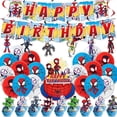 thumbnail image 5 of Decoración de cumpleaños de Spiderman, suministros de fiesta de Spidey y sus increíbles amigos, globo de papel de aluminio para niños, vajilla desechable, 5 of 5