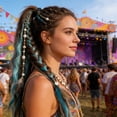 thumbnail image 5 of Boho Braided Ponytail Extension with Hair Ties,20in Hand-Braided Fashionable Long Viking Dreadlock Beads Ponytail Synthetic Hairpiece,Lightweight Long Viking Dreadlock Beads Ponytail for Women, 5 of 9