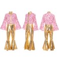 thumbnail image 5 of HOWPAY Halloween Costumes for Men Disco One Piece Jumpsuit Dance Outfit Retro Role Play Fancy Bodysuit For Masquerade Carnival Party Stage Event Halloween Costumes XXL, 5 of 9