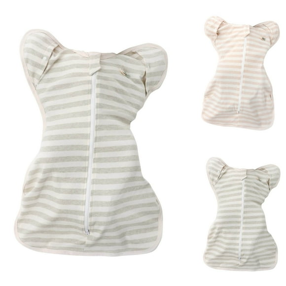 Baby Sleep Sack 0-9 Months Cotton Short Sleeve Wearable Blanket Baby Sleep Bag with Zipper Sleeping Sack for Newborn Infant Clothes Coffee