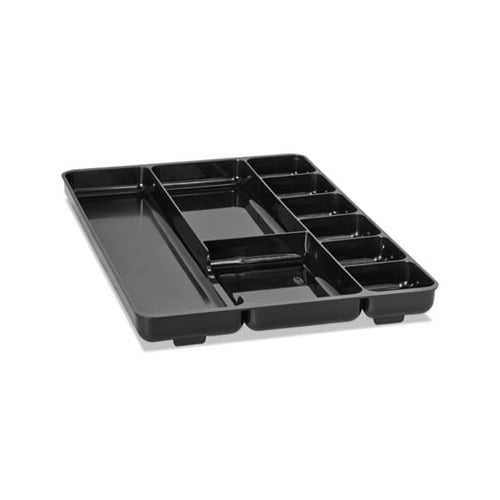 Regeneration Nine-Section Drawer Organizer Plastic, Black