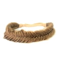 thumbnail image 3 of DIGUAN Wide Fishtail 2 Strands Synthetic Hair Braided Headband Classic Chunky Plaited Braids Elastic Stretch Headband (Caramel Brown), 3 of 3