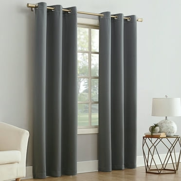 Mainstays Grommet Top Blackout Curtain Panel, 1 Panel, Gray, 40" W x 95" L