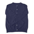 thumbnail image 5 of Women Button Down Knit Cardigan Long Sleeve Crew Neck Basic Layering Knitted Sweater Tops Blue M, 5 of 6