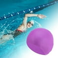thumbnail image 2 of Gorro de natación sólido a prueba de agua de silicona morado de 1 pieza de Bargains Únicos, 2 of 5