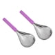 thumbnail image 5 of 2 cucharas para hielo raspado de acero inoxidable con borde dentado para batidos. Herramienta fácil de usar. Mango morado, 5 of 9