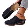 thumbnail image 3 of Domuza Clogs Mules for Women 2026 Summer Hollow Out Breathable Platform Wedge Slippers Sandals Comfortable Closed Toe Slip On Orthopedic Casual Walking Shoes with Arch Support Black 7.5（EU-39）, 3 of 4