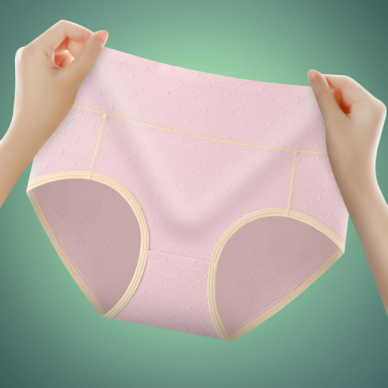 eczipvz Women Underwear Women Breathable Panties Cotton Traceless High  Elastic Bubble Pants Mid Waist Panties Briefs Pink,XL 
