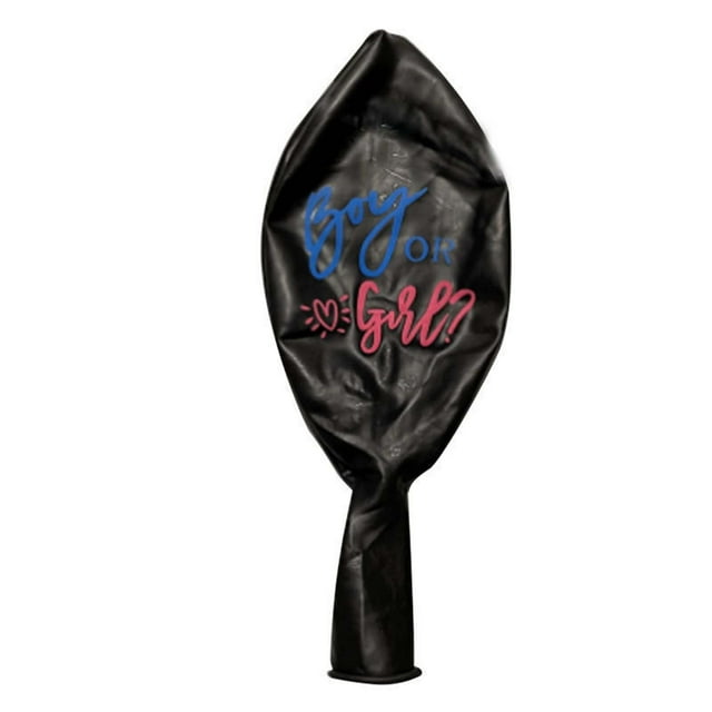 Birdeem Trousse de Révélation de Genre, Ballons Noirs de 36 Po avec Pompons et Confettis en Papier en Forme de Cœur pour Fête de Révélation de Genre de Bébé