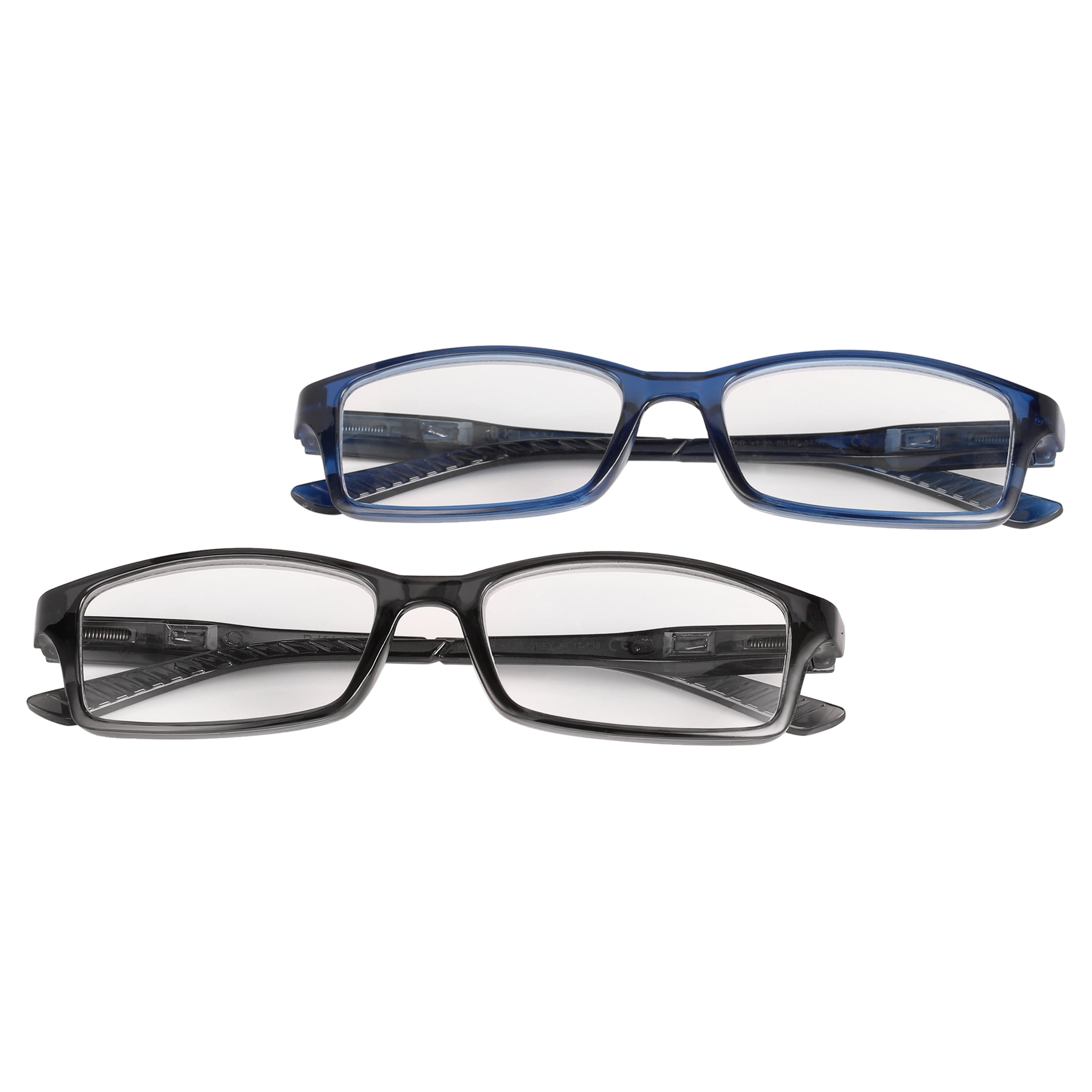 Bklyn, Windsor +1.25, Adult, Unisex, Plastic Reading Glasses & Pouches Value Pack , 2 Ea