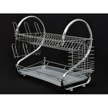 Tms Chrome 2 Tiers Dish Drying Rack Drainer Dryer Tray Kitchen Rv Tms Chrome 2 Tiers Dish Drying Rack Drainer Dryer Tray Kitchen Rv Plate Cup Storage