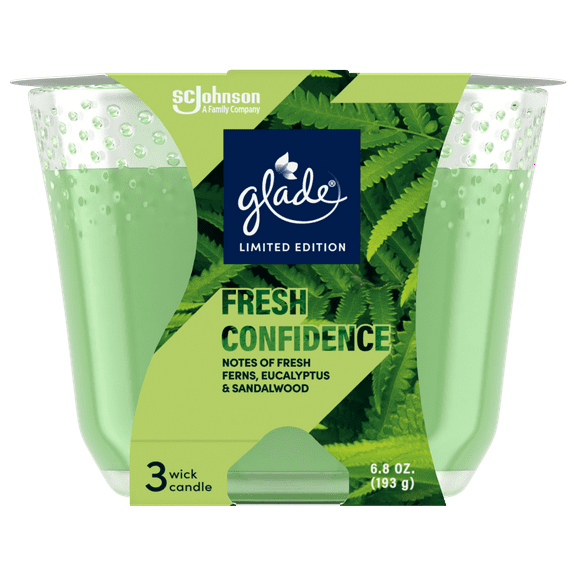 Glade 3-Wick Candle - Fresh Confidence Fragrance - 6.8 oz