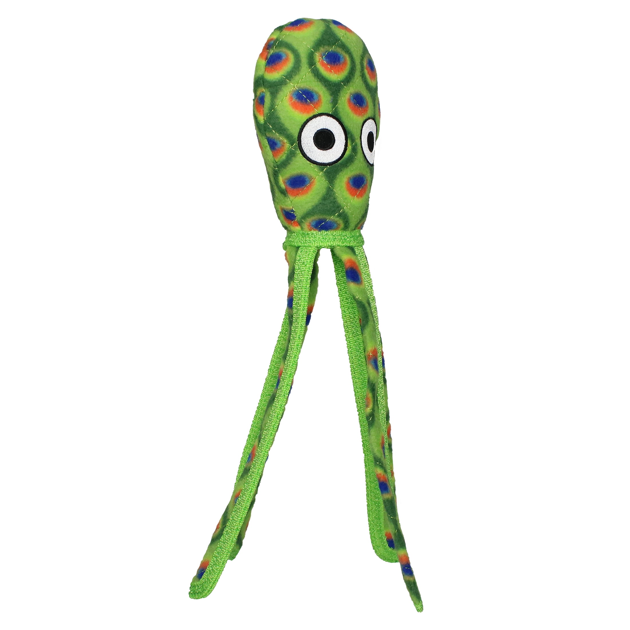 Tuffy Ocean Creature Squid Green Durable Plush Squeaky Dog Toy