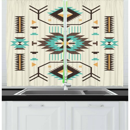 Southwestern Curtains 2 Panels Set Ethnic Pattern Design From