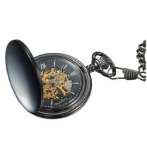Visol Quincy Black Matte Mechanical Pocket Watch