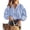 Light Blue, variant on PRETTYGARDEN Women Fall Plaid Long Puff Sleeve Shirts V Neck Casual Blouses Gingham Button Down Oversized, Pleated Drop Shoulder Cotton Tops, Dressy Casual, Work Vacation Travel, Fall Outfits Trendy