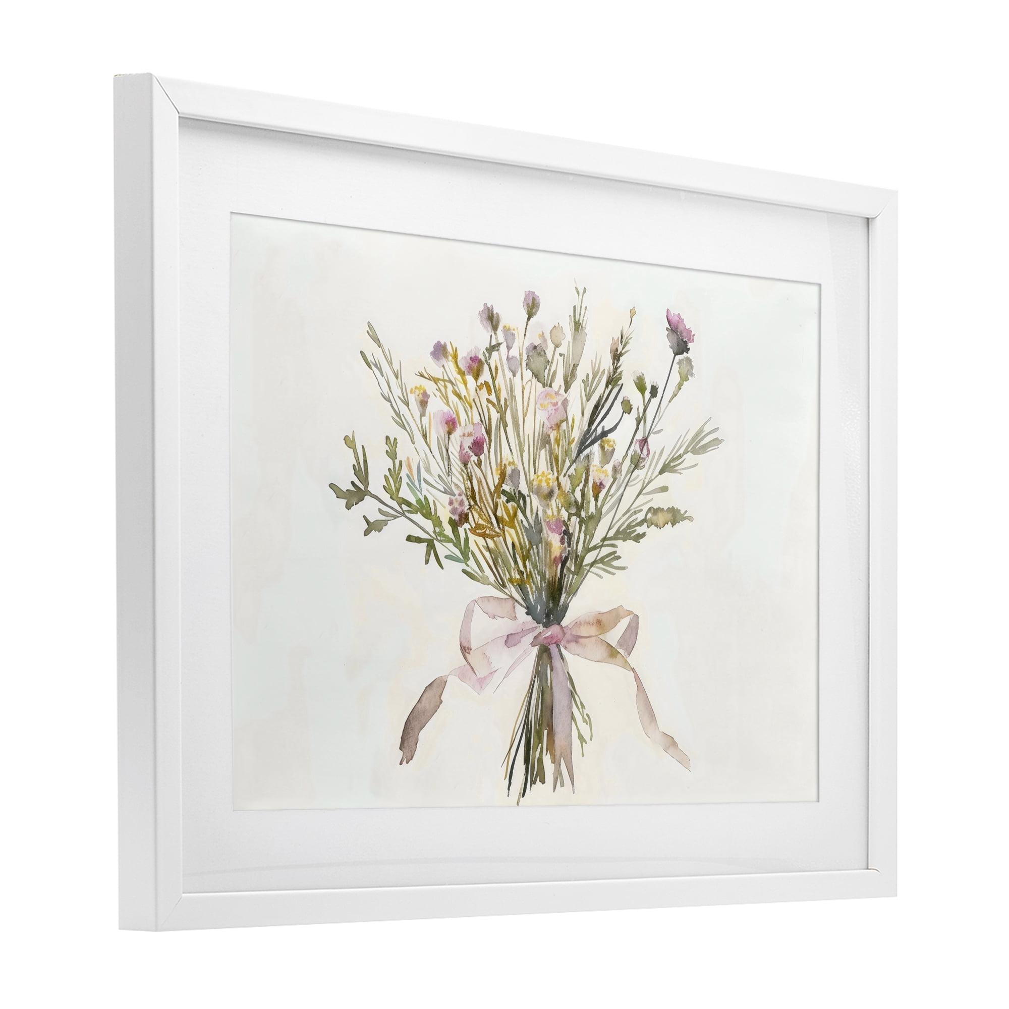 Stupell Industries Bouquet of Spring Wildflowers White Framed Print Under Glass, design by Creative Studio