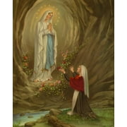 Autom co Catholic print picture - Our Lady of Lourdes 2 - 8 Inches x 10 Inches ready to be framed