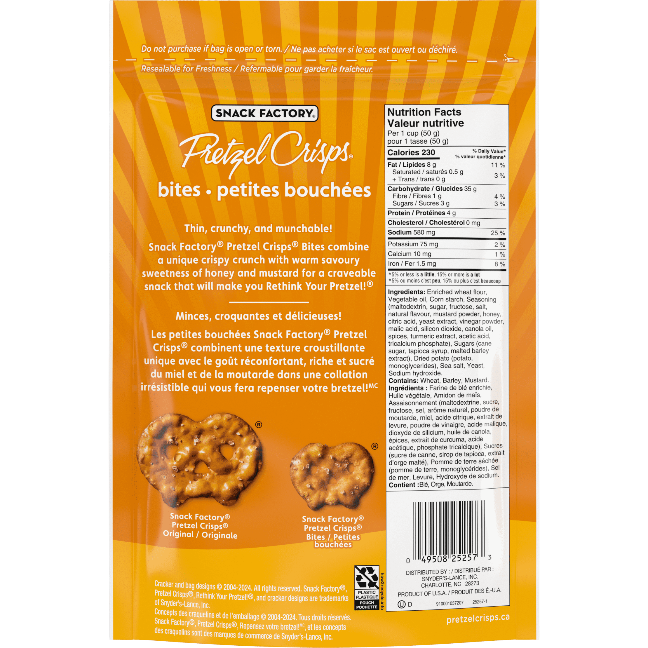 SF Pretzel Crisps Bites Honey Mustard