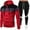 Red, variant on Dovford Mens Tracksuit 2 Piece Hoodie Full Zip Running Sports Jogger Set Side Stripe Sweatshirt Sweatpant Sweat Suits