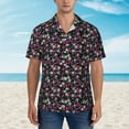 thumbnail image 2 of Sikiie Daisies Flowers Print Men's Hawaiian Shirt, Summer Beach Button Pocket Short Sleeve T-Shirt,, 2 of 7