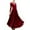 Burgundy, variant on Women’s Dresses Summer 2024 Fashion Sexy Casual V-Neck Solid Slimming Long Leeve Dress S-3XL