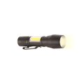 thumbnail image 1 of RCA - Metal COB Flashlight, Rechargeable with Mini Lantern and Zoom, Black, 1 of 2