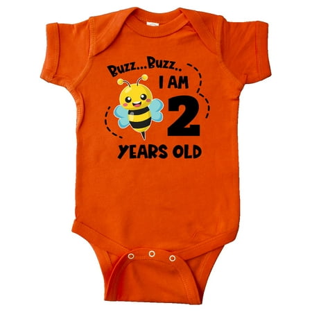 

Inktastic Buzz Buzz I am 2 Years Old Cute Bee Gift Baby Boy or Baby Girl Bodysuit