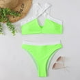 thumbnail image 6 of Sngxgn Bikini Sets for Women Strappy Two Piece Bathing Suits High Waist Tummy Control Swimsuit(Green,XL), 6 of 8