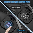 thumbnail image 2 of USB Socket 12V Outlet with Touch Switch, Dual 4.8A USB Car Charger Power Outlet Waterproof Marine Cigarette Lighter Adapter 5V 24W Fast Charge with Blue LED for Boat Motorcycle ATV RV Truck, 2 of 8