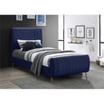 thumbnail image 2 of Maklaine Contemporary Upholstery Navy Velvet Twin Bed, 2 of 7