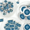 Big Dot of Happiness Happy Hanukkah - Mini Candy Bar Wrappers, Round Candy Stickers & Circle Stickers - Chanukah Candy Favor Sticker Kit - 304 Pieces
