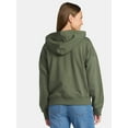 thumbnail image 3 of Time and Tru Women's Cropped Zip Up Fleece Hoodie, Sizes XS-XXXL, 3 of 5