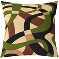thumbnail image 2 of Kids Stripes Reversible Throw Pillow Covers 20 x 20-Inch Brown Black Green Square Cushion Covers Set of 4 for Decor Abstract Geometric Pillow Covers Home Decor Women Men Modern Striped Art, 2 of 6