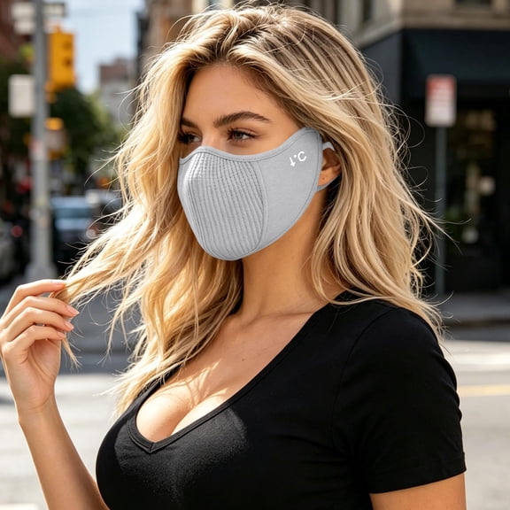 QSAWXQZ Unisex Reusable Face Mask Ribbed Breathable Lightweight Adjustable Ear Loop Cover Free Size