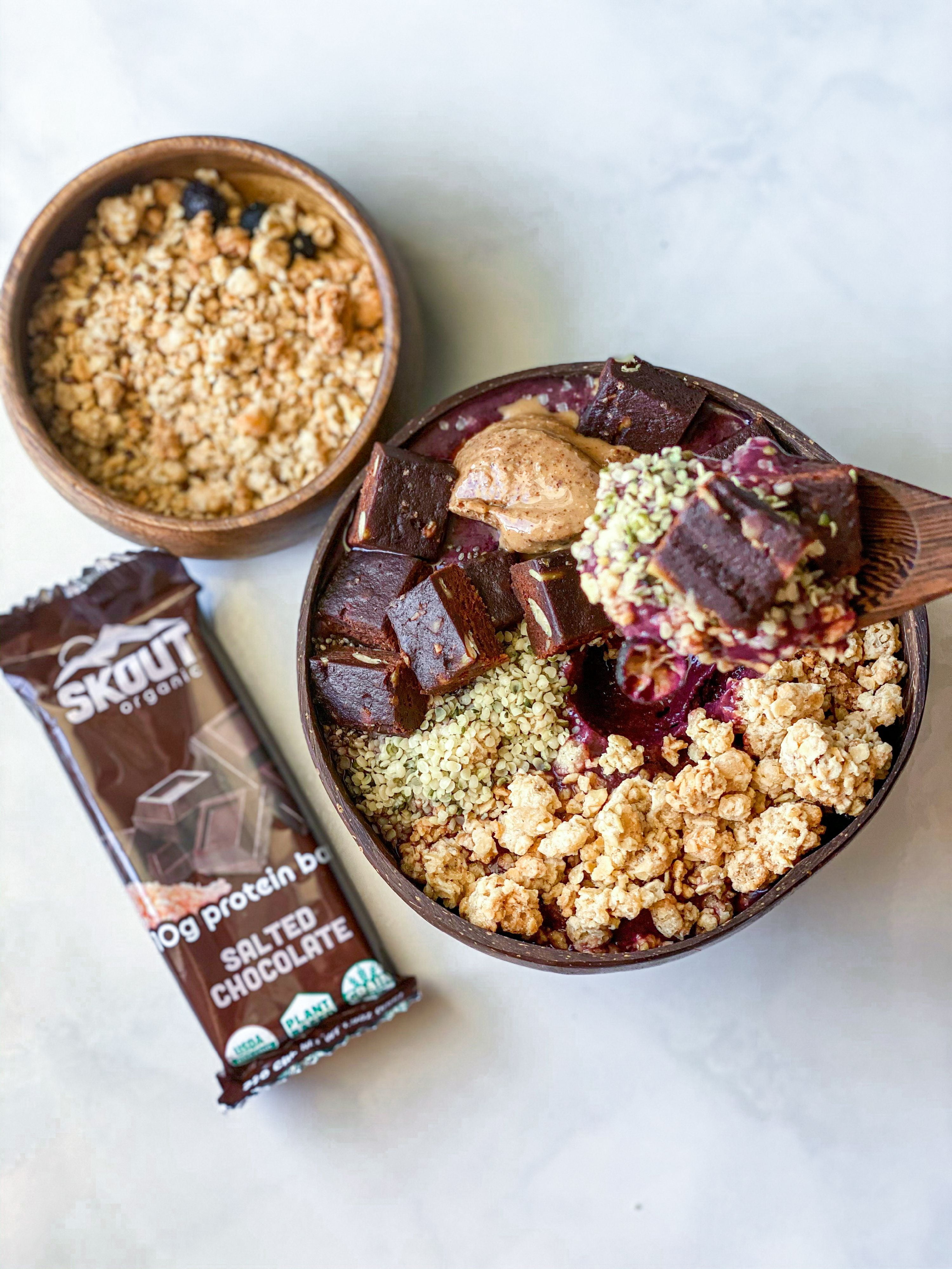 Skout Organic Protein Bars, Salted Chocolate, 4 Bars, 10g Protein, 1.9 Oz each