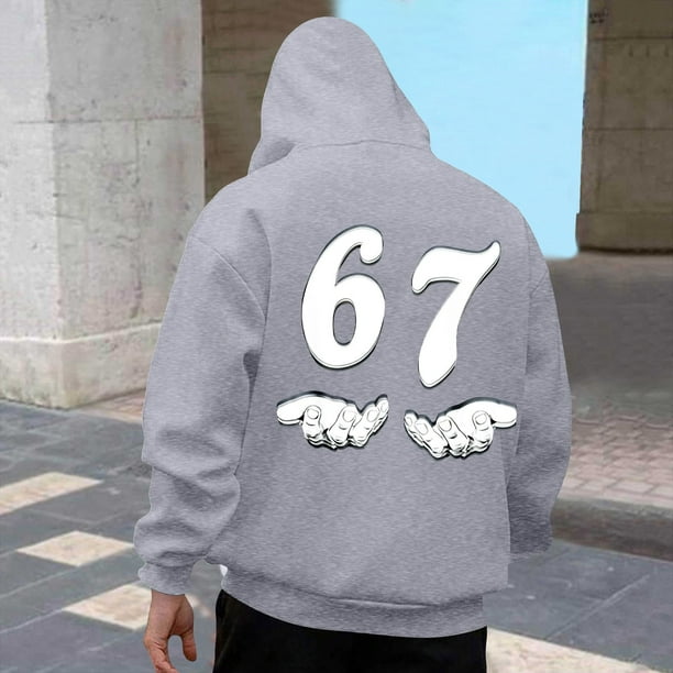 MHFRRA Sudadera con Capucha Estampada, Suave y Holgada, Ideal para Uso Informal y Actividades Al Aire Libre, con Tejido y Diseño Cómodos Gris claro