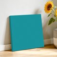 thumbnail image 3 of Canvas Wall Art, Teal Framed Canvas Prints for Bathroom Desk, Turquoise Pure Teal Small Gallery Wrapped Wall Decor for Home Office, Gifts, 8"x8" Ship Next Day, 3 of 9