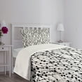 thumbnail image 3 of Ambesonne Geometric Quilted Bedspread Set 2 Pcs, Eighties Inspirations, Twin Size, Black Grey White, 3 of 5