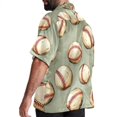 thumbnail image 3 of Baseball Men's Casual Printed Button Down Short Sleeve Poplin Hawaiian Beach Shirt with Spread Collar Tops, 3 of 6