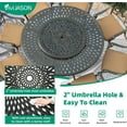 thumbnail image 5 of VIVIJASON 35.4" Cast Aluminum Lazy Susan Turntable, 360° Large Rotating Display Tray with Silent Bearings, Round Table Top Swivel Serving Plate with 2" Umbrella Hole for Outdoor Dining Table, 5 of 7
