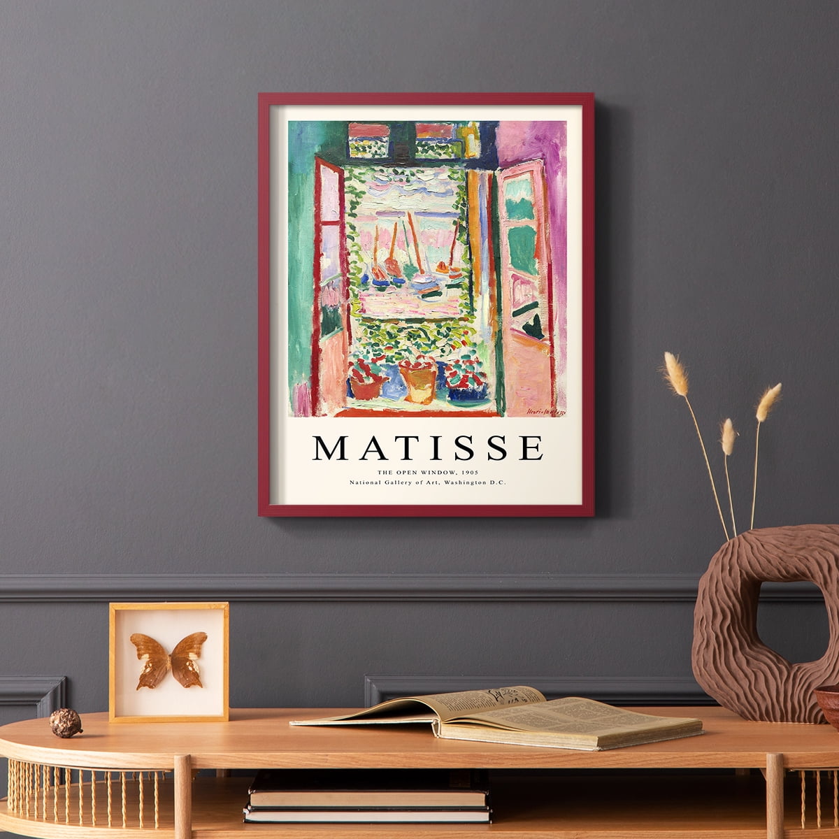 Matisse CXCVII Framed Print in Red Solid Wood 11 x 14 Framed Print