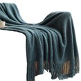 thumbnail image 1 of Inteprter Manta de fibra acrílica para sofá, portátil, plegable, lavable, de repuesto, Color sólido, para el hogar, dormitorio, para mujer Decoración del hogar Azul 130x230cm, 1 of 6